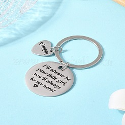 1 шт. подарок на день матери 201 нержавеющая сталь плоский круглый/ромб/прямоугольник со словами брелки KEYC-FS0001-10