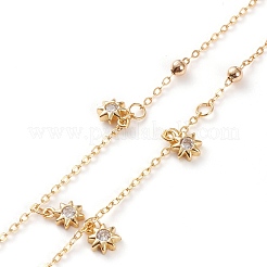 Цепочки для очков с прозрачным кубическим цирконием из латуни с микропаве AJEW-EH00309