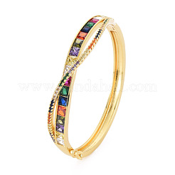 Кубический цирконий крест-накрест шарнирный браслет BJEW-S141-022