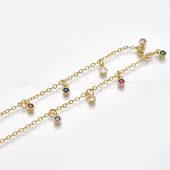 Латунные кубического циркония кулон ожерелья NJEW-S418-02