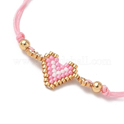 Стеклянные бусины браслеты в форме сердца&nbsp;BJEW-MZ00217-04