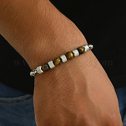 Браслеты из круглых бусин из натурального тигрового глаза UD5541