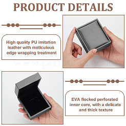 Прямоугольные ящики для хранения монет из искусственной кожи CON-WH0086-102B-01