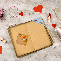 2 шт. 2-х цветные закладки для книг с вышивкой из фетра с цветочным узором AJEW-HY0001-70