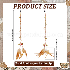 2 парик из эластичного шнура с обмоткой и плоского шнура из искусственной замши&nbsp;HJEW-PH02262
