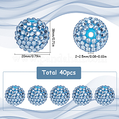 40 шт. бусины из смолы со стразами RESI-SC0005-81C