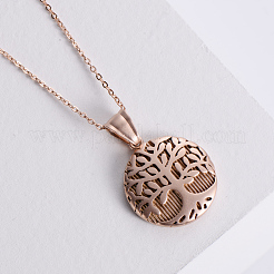 Ожерелья из нержавеющей стали в винтажном стиле с подвеской в виде дерева жизни FP9173