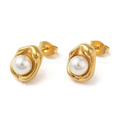 Серьги-гвоздики из нержавеющей стали 304 с вакуумным покрытием PVD&nbsp;EJEW-C099-01G