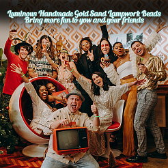 96шт 24 стиля светящиеся бусины лэмпворк ручной работы с золотым песком LAMP-TA0001-05