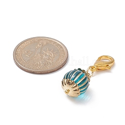 Круглая акриловая подвеска с металлическим обрамлением&nbsp;HJEW-JM01015