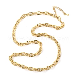 Овальные звенья цепи из латуни ожерелья для женщин и мужчин NJEW-F337-05G