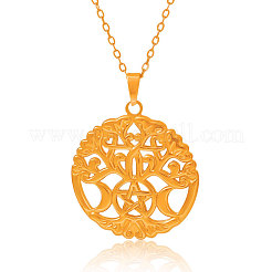 Женские ожерелья с подвеской в виде тройной луны из нержавеющей стали 304 MU4206-2