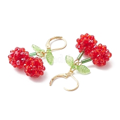 Серьги-гвоздики с застежкой-«вишней» из акрилового стекла EJEW-MZ00444