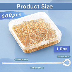 600 шт. Латунный штифт для глаз&nbsp;KK-SP0001-69A-G