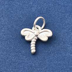 Изящные серебряные подвески в виде стрекоз с соединительными кольцами STER-I022-01S