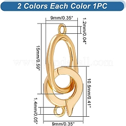 2 шт. 2 цвета 925 застежки из стерлингового серебра STER-AR0001-03