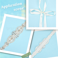 Цветочные полностью хрустальные стразы свадебные пояса ручной работы для свадебных платьев&nbsp;AJEW-WH20006-233B-02