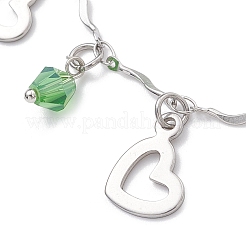 Браслеты с подвесками из нержавеющей стали и сплава 304 со стразами&nbsp;BJEW-JB12447-01