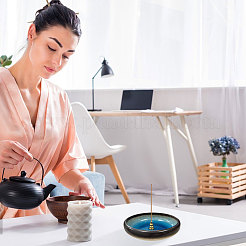 Овальный фарфоровый держатель для благовоний в японском стиле&nbsp;AJEW-CA0005-05