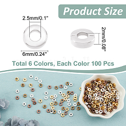 600шт 6 цвета бусины-распорки тибетского стиля FIND-AR0001-70