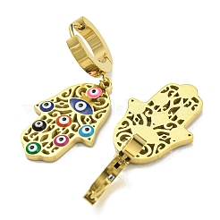 Серьги-кольца из нержавеющей стали 304 с ионным покрытием (IP) и эмалью&nbsp;EJEW-H097-01G