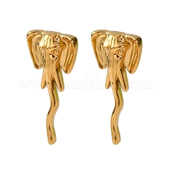 Серьги-гвоздики в форме слона из нержавеющей стали 304&nbsp;EJEW-A140-02G