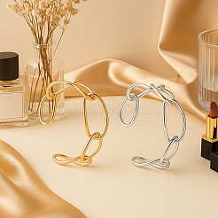 4шт 2 цвета электрофорез железные манжеты браслеты для женщин&nbsp;BJEW-GO0001-17