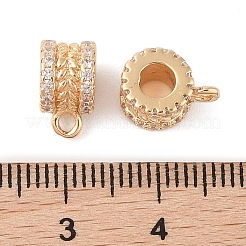 Латунные прозрачные бусины из циркония KK-N256-08G-C