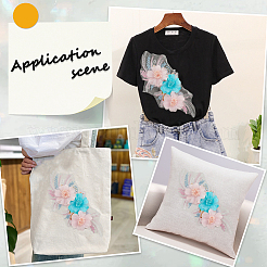 Полиэстер вышитые кружевные нашивки на ткань&nbsp;AJEW-WH20070-077