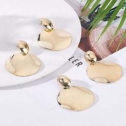 2 пара плоских круглых сережек-гвоздиков из сплава&nbsp;EJEW-LP0001-80LG