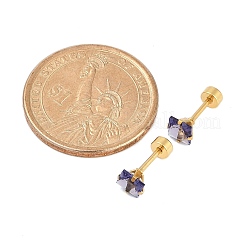 Квадратные стеклянные беруши EJEW-H105-24G-C