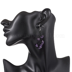 3 пара серег-подвесок из хирургической нержавеющей стали 316 с бусинами из стеклянного стекла EJEW-TA00774