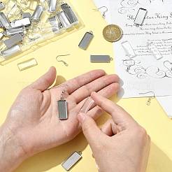 Наборы для изготовления прямоугольных сережек-подвесок своими руками DIY-FS0009-20