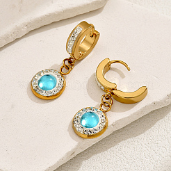 Модные плоские круглые серьги-кольца из нержавеющей стали 201 ER7746