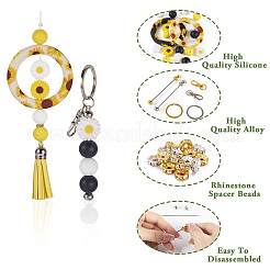 Наборы для самостоятельного изготовления брелока-подсолнуха из железных бусин&nbsp;DIY-TA0010-21