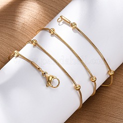 Ожерелья из круглой цепи-змейки из нержавеющей стали 304 с вакуумным покрытием pvd STAS-A051-08G