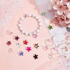 90шт 15 цвета граненые стеклянные подвески&nbsp;GLAA-PH0008-26