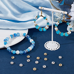 100 шт. 2-цветные латунные бусины-разделители со стразами&nbsp;KK-BBC0016-23A