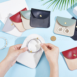 8 шт. 4 цвета pu кожаный конверт для ювелирных изделий подарочные пакеты с кнопкой и прозрачным окошком ABAG-GA0001-32A