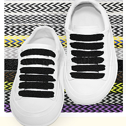 4 шт. 2-х цветные полиэстеровые шнурки с волнистым узором&nbsp;FIND-LP0008-82