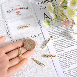 6 шт. латунные раскладывающиеся застежки ZIRC-BBC0002-70G