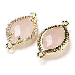 Натуральный розовый кварц ограненный коннекторный конский глаз подвески&nbsp;G-G181-07G-10