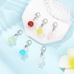 6 шт. стеклянные подвески в виде конфет&nbsp;HJEW-JM04363-01