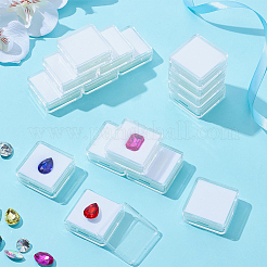Квадратные коробки для хранения драгоценных камней из пластика PS&nbsp;CON-WH0095-140A-01