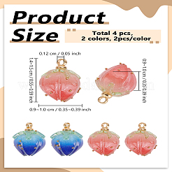 4 шт. 2-х цветные подвески из эпоксидной смолы ручной работы&nbsp;RESI-LP0001-27A