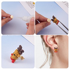 80 шт. 4 шт. фурнитуры для сережек-гвоздиков из нержавеющей стали 202 со штифтами из нержавеющей стали 304 STAS-SZ0002-03