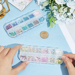 2 пакетик 2 цвета 12 сетки нейл-арт ПЭТ и АБС блестки/пайетки&nbsp;MRMJ-SP0001-32