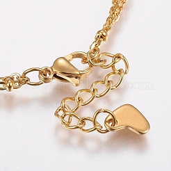 Браслеты-цепочки из нержавеющей стали 304 BJEW-I243-25G-A