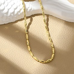 Ожерелья из латунной овальной ограненной цепочки для женщин&nbsp;NJEW-K282-08G