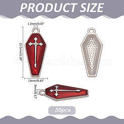 50шт хэллоуин тема сплава эмаль подвески&nbsp;ENAM-ME0001-08